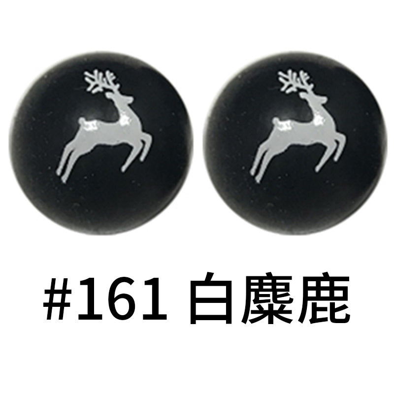 Wholesale 50pcs 16mm Print Silicone Beads Colorful Silicone Water Transfer Beads